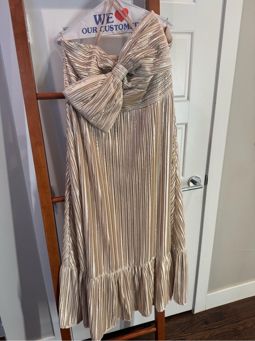 Anthropologie Hutch Bow Shine Midi Dress